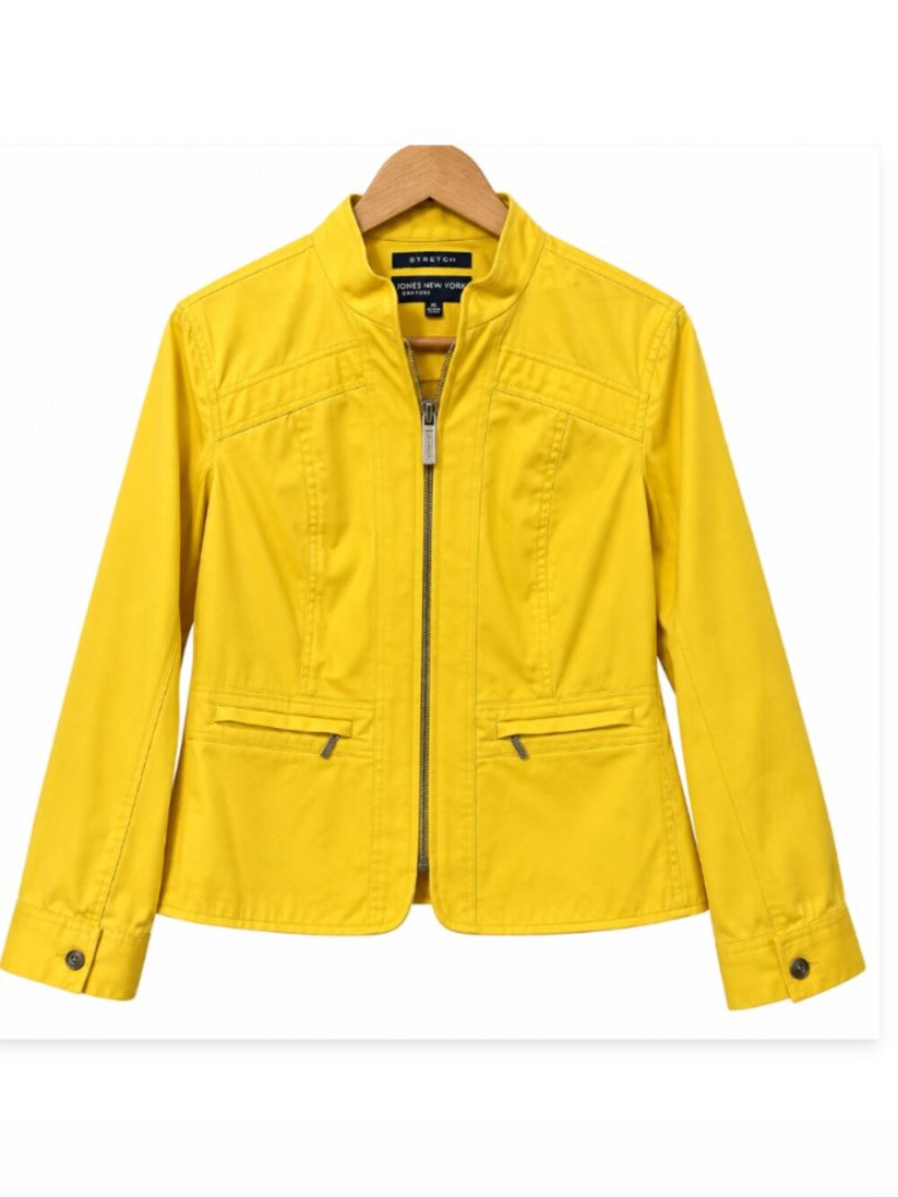 Jones New York Signature Yellow Stretch Zip Jacket XL